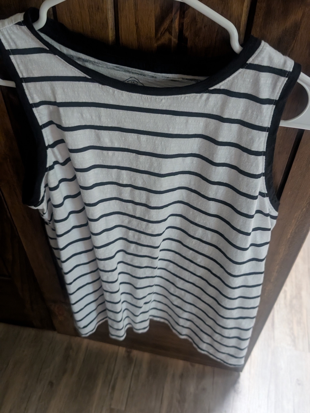 St. John's Bay Black and White Striped Sleeveless Tank